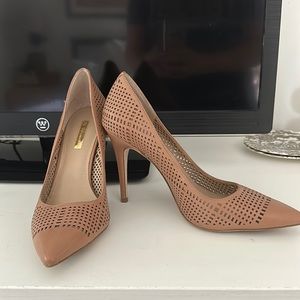 BCBG Camel Cage Heels